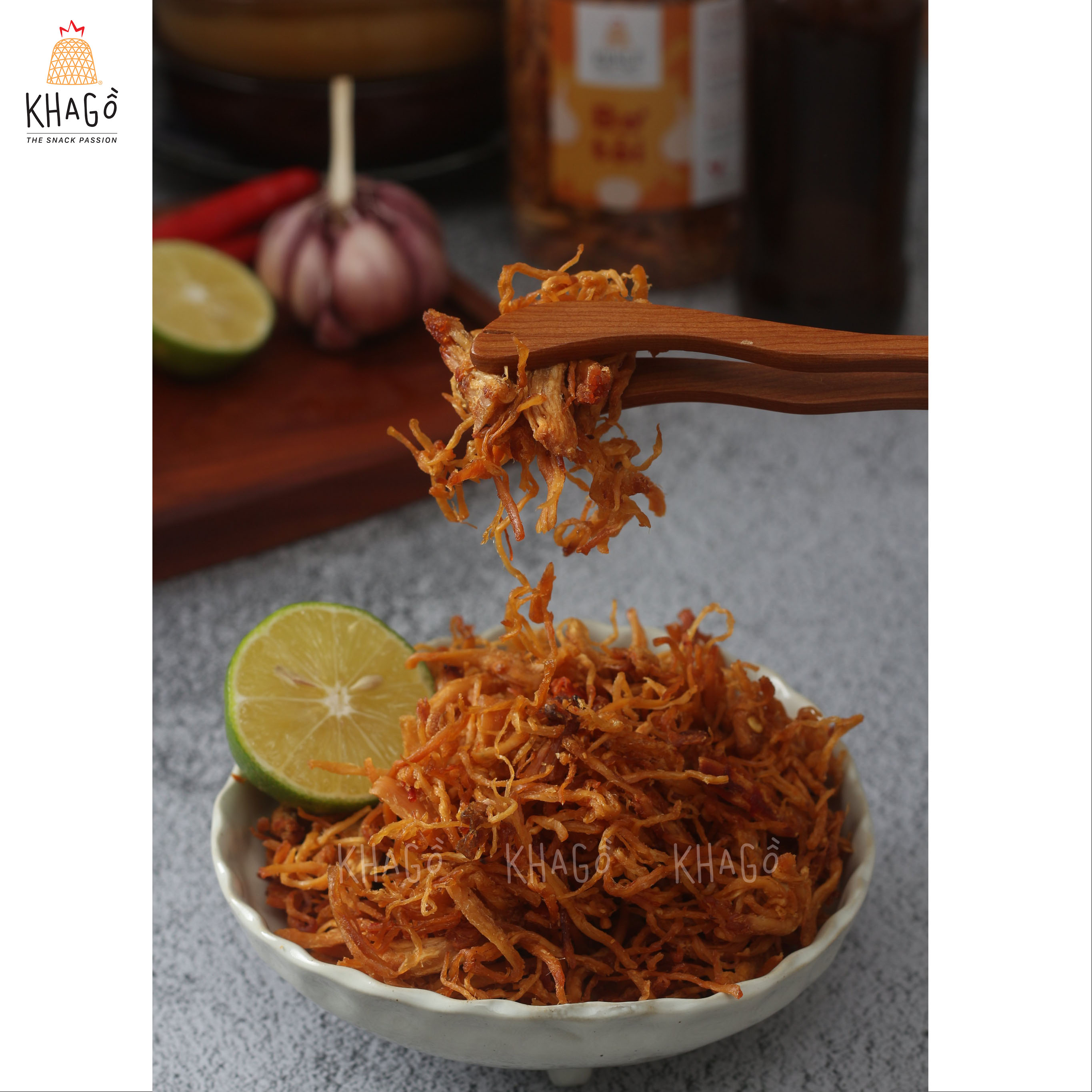 KHÔ GÀ BƠ TỎI 300gr | KHA GỒ | Ăn Vặt Văn Phòng, Du Lịch, Tết, Sài Gòn Ngon