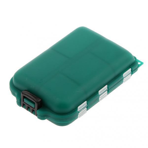2x Pocket Waterproof Fishing Tackle Box Hook Bait Flies Case 10 Compartments