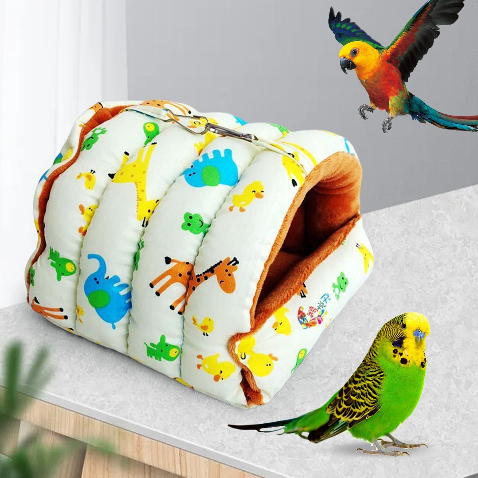 Winter Parrot Cage Hammock Birdcage Hideaway Cave House Hut Shed Bird Hanging Nest for Finches, Cockatoo, Bluebirds, Parakeet, Macaw