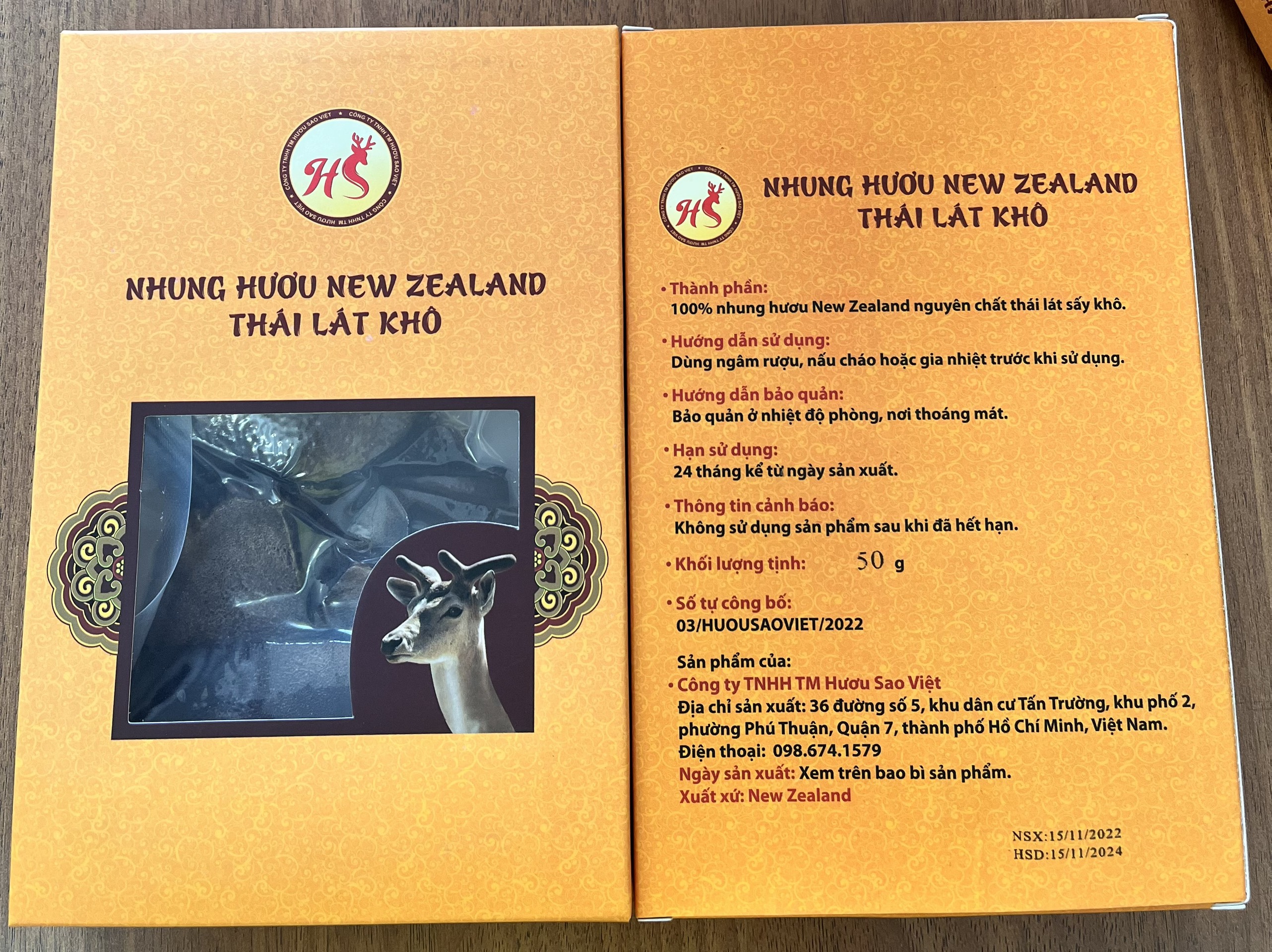 Nhung Hươu Newzealand thái lát khô 50gram