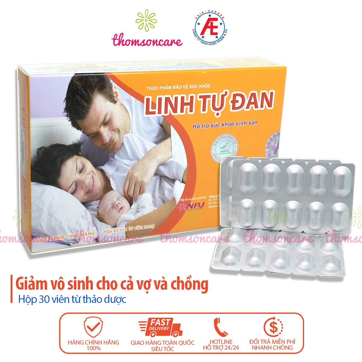 LINH TỰ ĐAN - Hỗ trợ giảm vô sinh nam nữ từ thảo dược, cao nhân sâm, tăng khả năng thụ thai