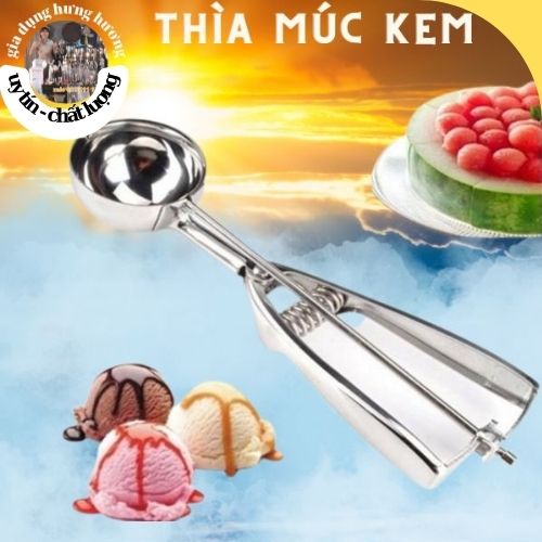 Kẹp múc kem sữa chua trân châu inox - kẹp múc kem Ý Gelato