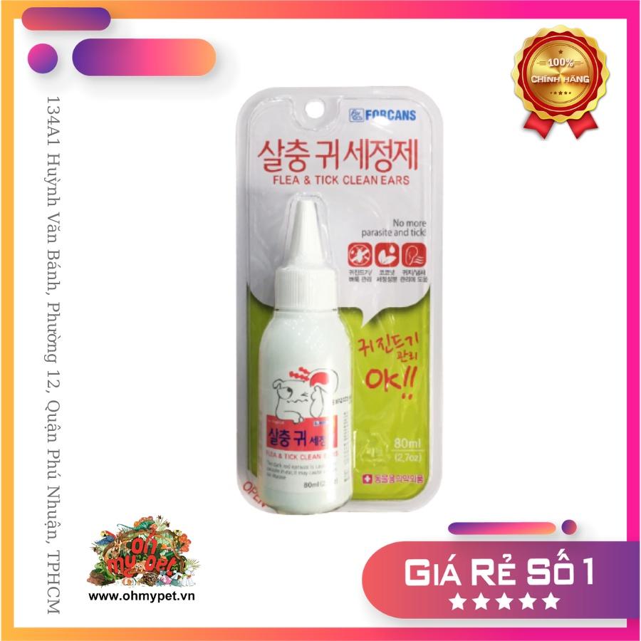 Dung dịch rửa sát trùng tai dành cho chó và mèo Forcans Flea &amp; Tick Clean Ears