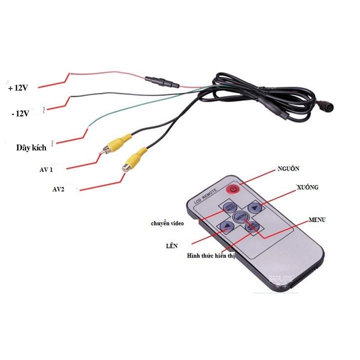 Màn Hình LCD Ốp Gương Ô Tô HD 7 Inch DC 12-24V