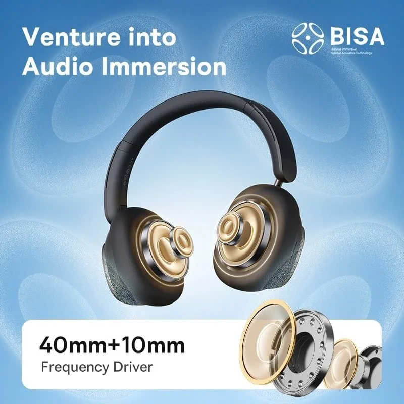 Tai Nghe Chụp Tai Không Dây Baseus Bowie H1 Pro ANC (Bluetooth v5.3, Hi-Res Audio, 80H,-48dB Noise-Cancellation, LHDC) hàng chính hãng