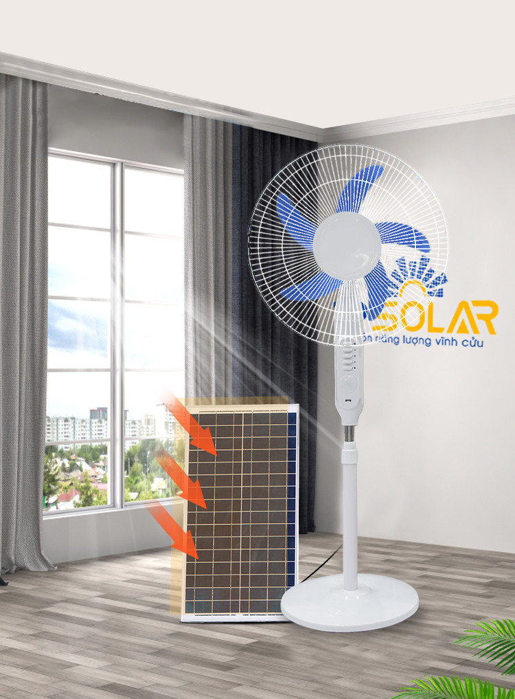 Quạt Tích Điện Năng Lượng Mặt Trời Đa Năng TP Solar 25W TP-F01 Hàng Chính Hãng, Tiết Kiệm Điện, Sạc Pin Cho Điện Thoại