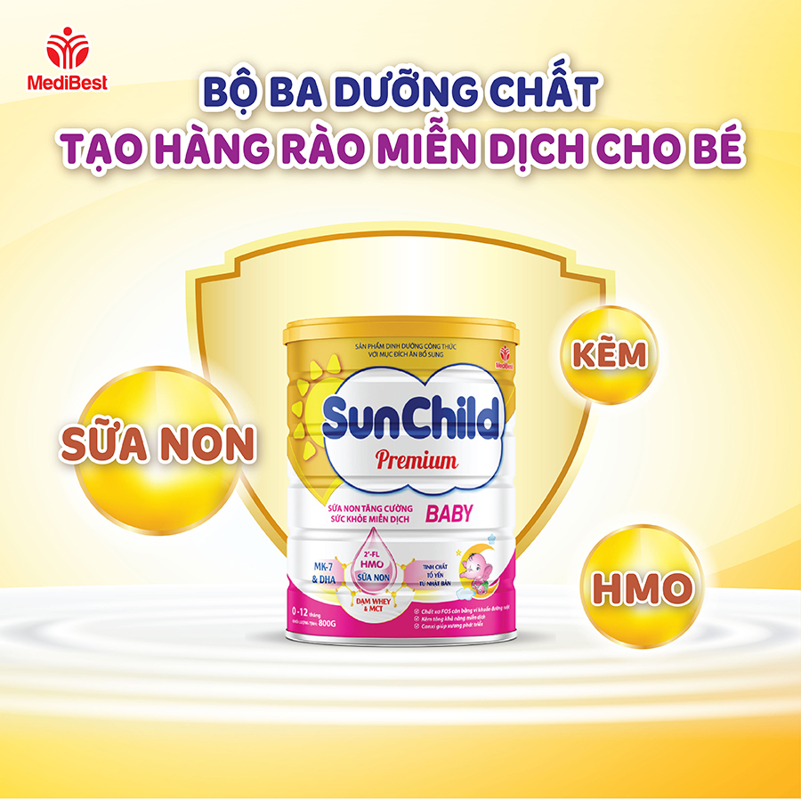 Sữa bột SunChild Premium BABY - Tăng cường miễn dịch cho trẻ sơ sinh