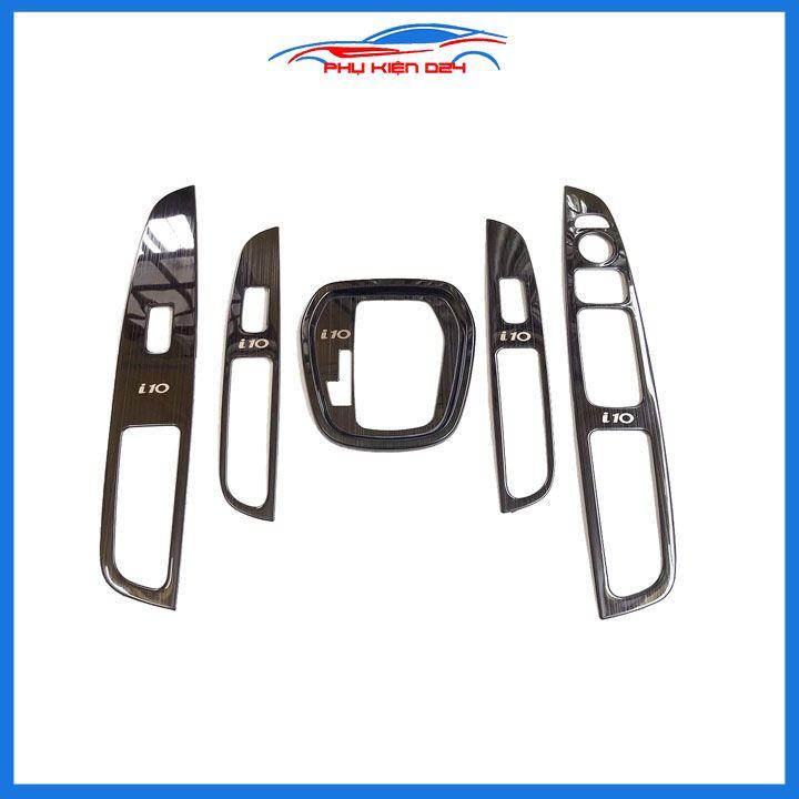 Ốp nội thất Huyndai i10 2014-2015-2016-2017-2018-2019-2020 vân Titan bảo vệ chống trầy xước và làm đẹp xe