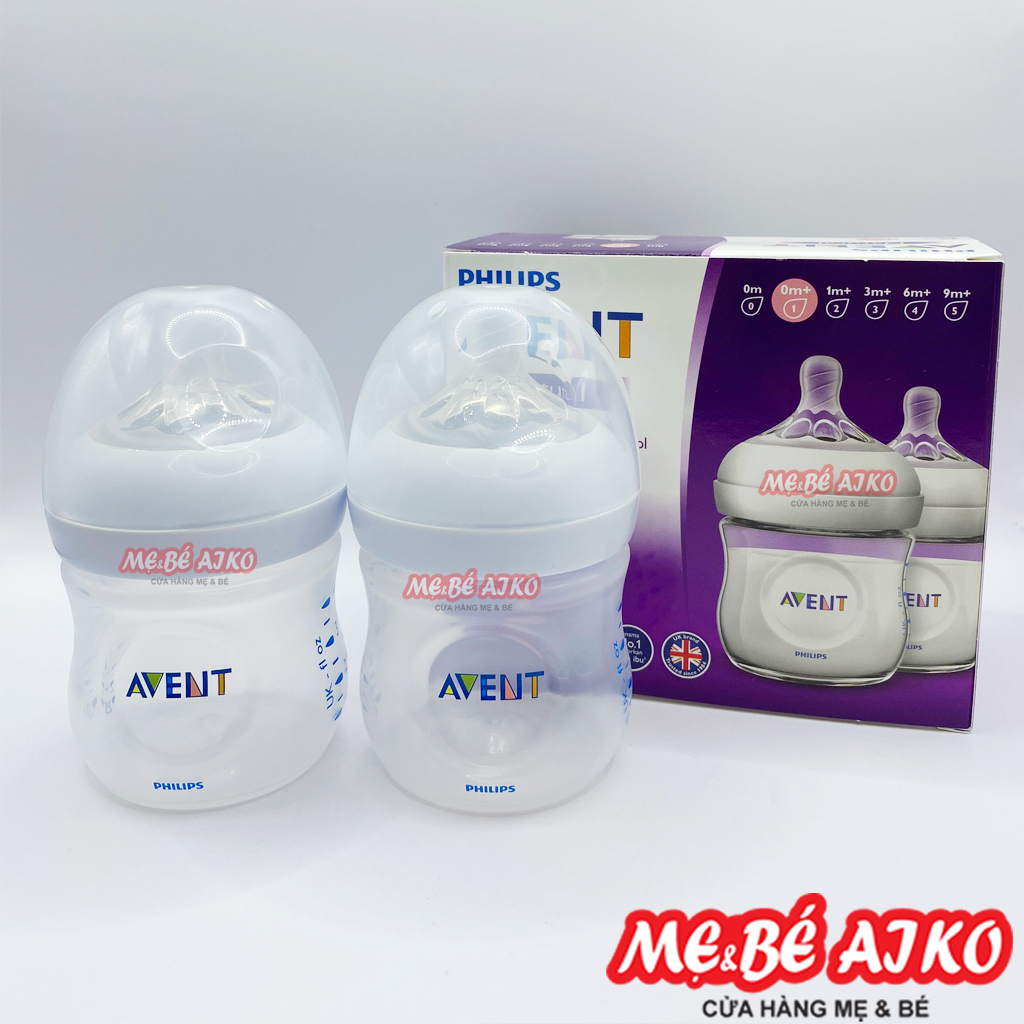Bình 2 Bình Sữa Philips Avent Natural 125ml - bình bằng nhựa PP, Không Có BPA - 690.23