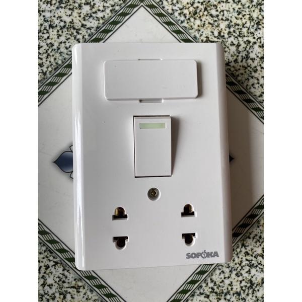 Bảng điện giả âm Sopoka dòng cao cấp công tắc dạ quang