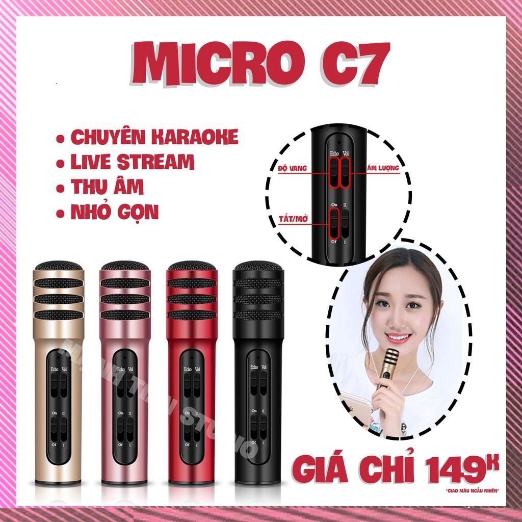 Mic C7 Hàng Loại 1 FREESHIP Chuyên Thu Âm , Livestream , Karaoke Gỉai Trí . Tặng Kèm Tai Nghe Theo Bộ