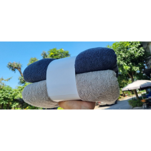 Set 2 Khăn Tắm Cotton Organic Xuất Hàn 70x140cm, Dày Dặn Thấm Hút Nước Tốt - Chính Hãng (Giao Màu Ngẫu Nhiên)