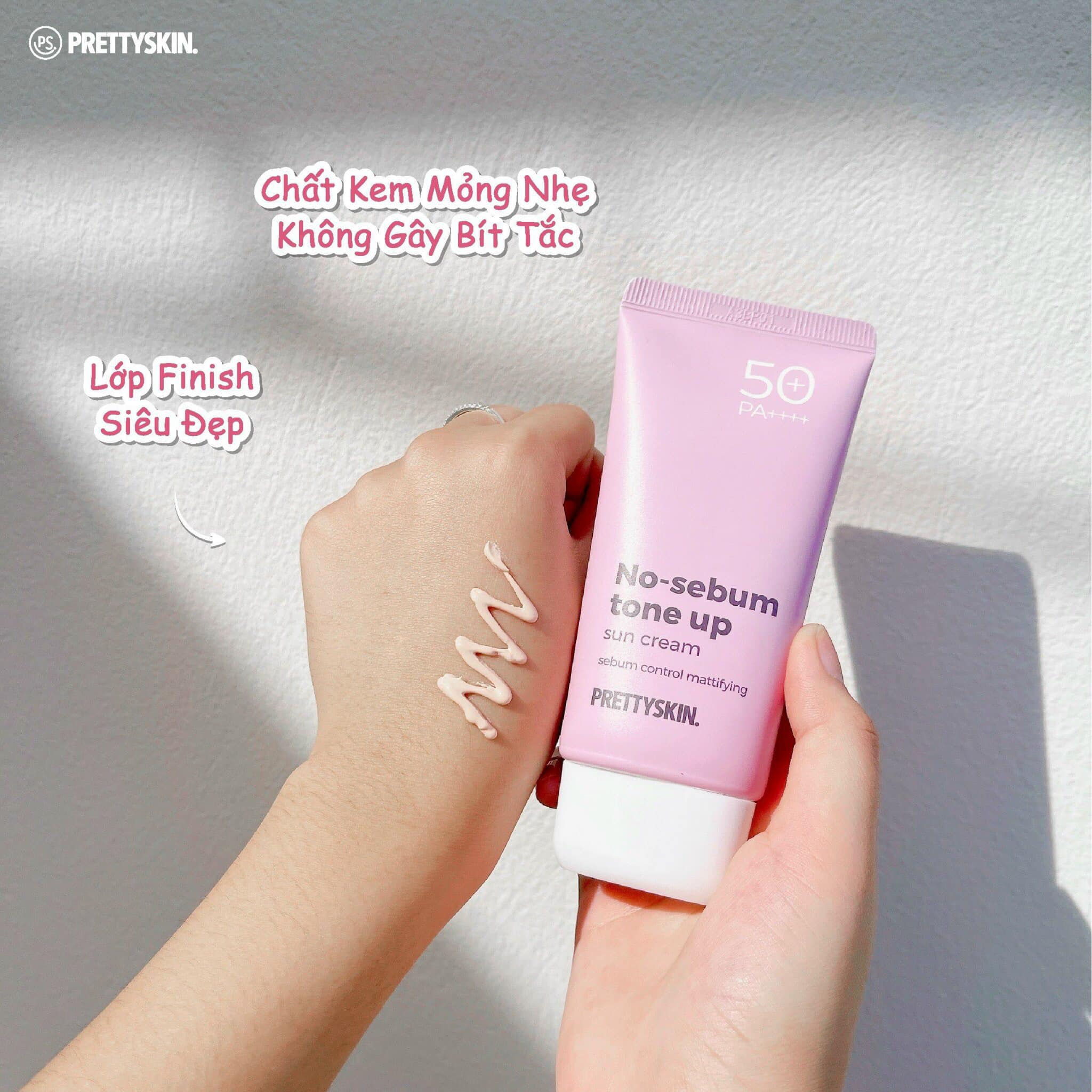 Kem chống nắng No-Sebum Tone Up Sun Cream Prettyskin 70ml