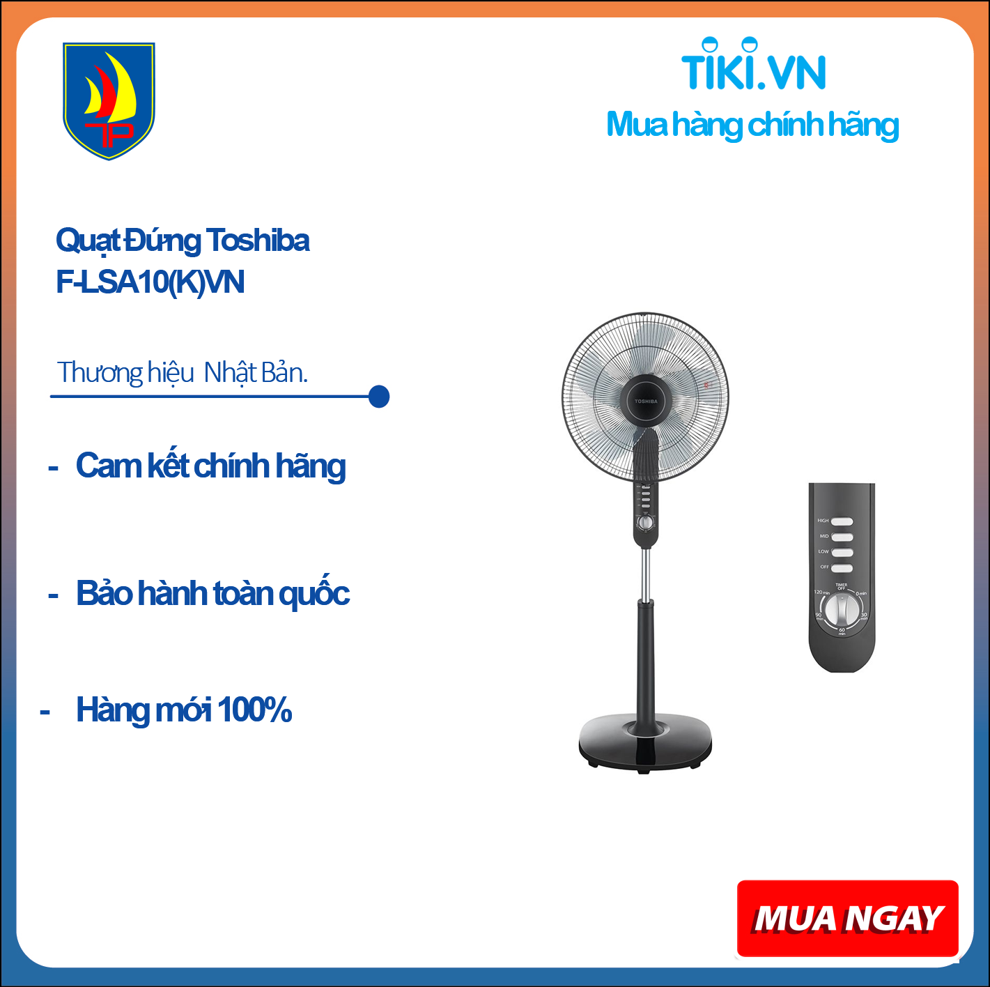 Quạt Đứng Toshiba F-LSA10(K)VN (50W) - Hàng Chính Hãng