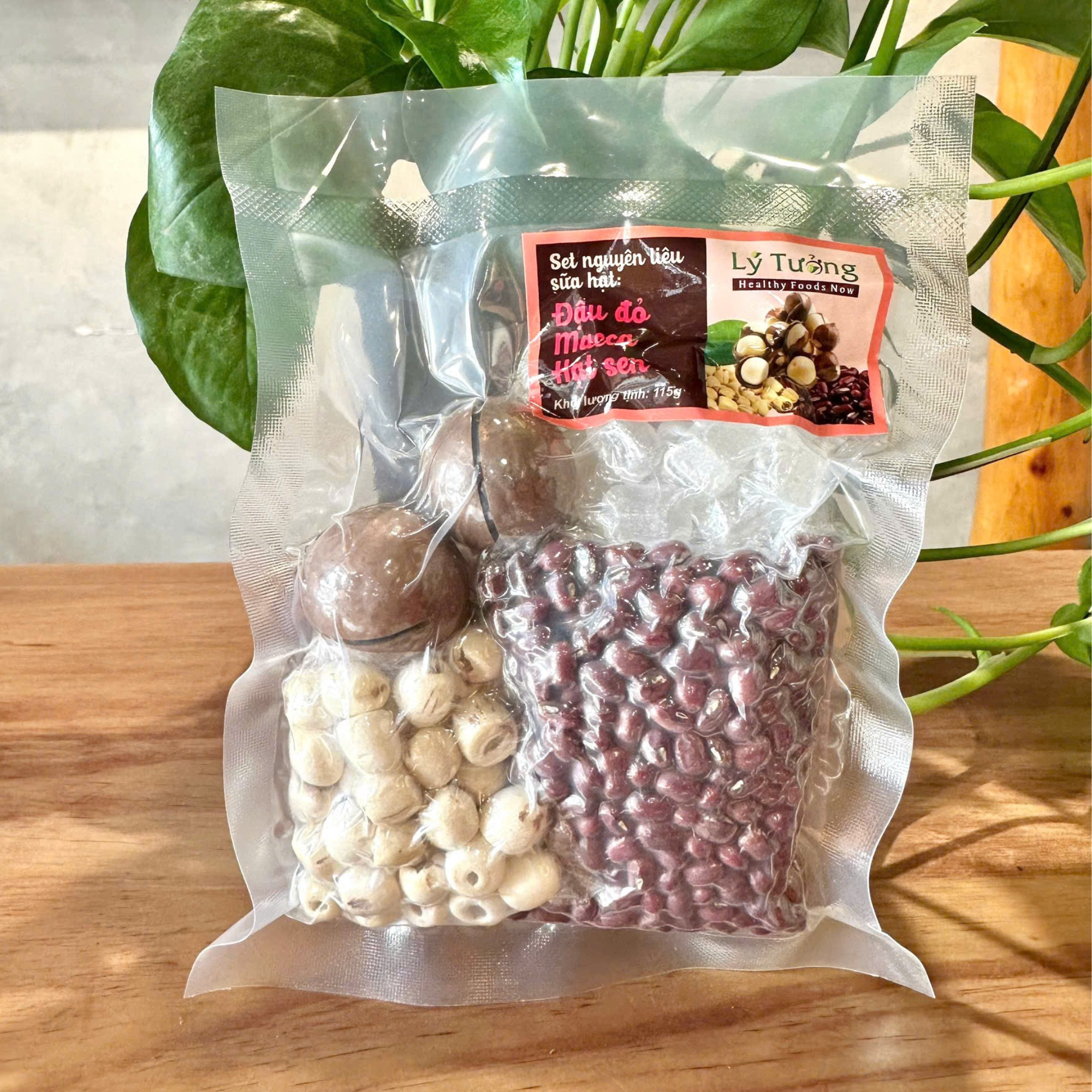 Set nguyên liệu sữa hạt: Đậu đỏ - Macca - Hạt sen 115g