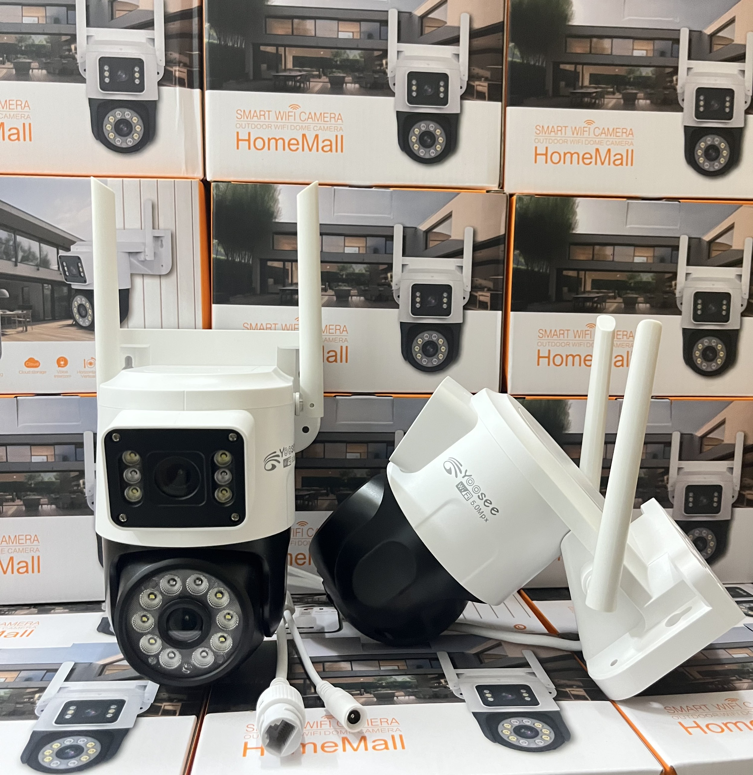 Camera Wifi Ngoài Trời Yoosee 2 Mắt Kép 5.0 Mpx Xoay 360 Độ Đàm Thoại 2 Chiều Siêu Nét Góc Rộng Ban Đêm Có Màu Cảnh Báo Chống Trộm - Hàng Nhập Khẩu