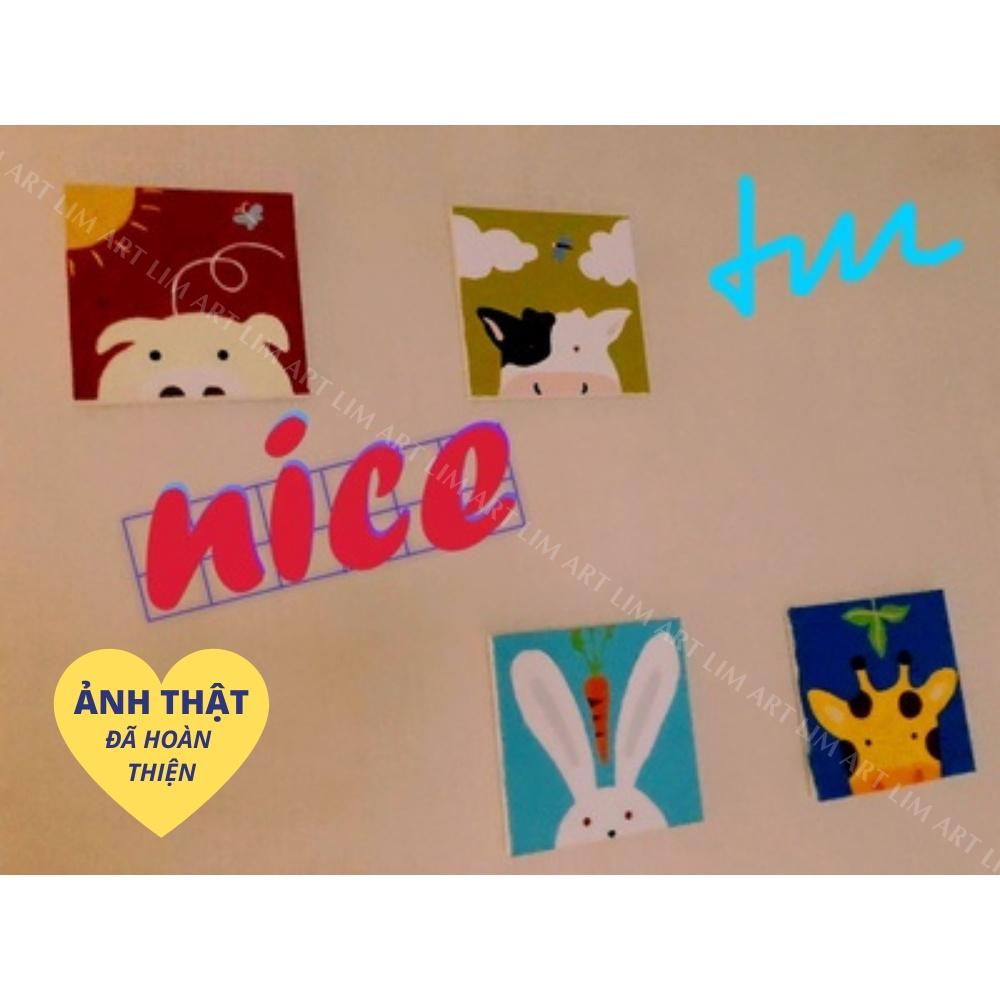 Tranh số hoá có khung động vật size 20x20 - Tranh tô màu cho bé