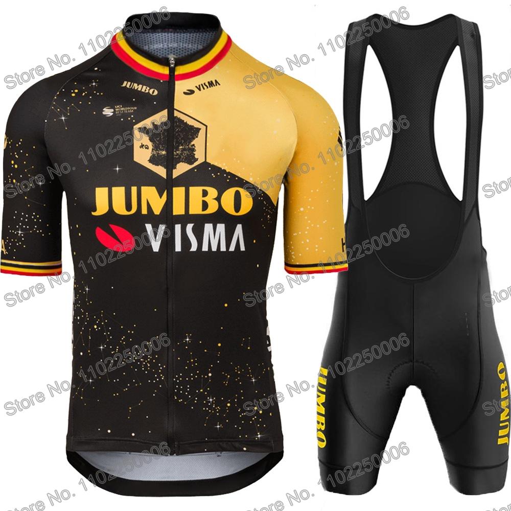 2023 Jumbo Visma Chuyến Lưu Diễn Pháp TDF Đi Xe Đạp Quần Áo Đan Mạch Bỉ Slovenia Bộ Quần Áo Đạp Xe Xe Đạp Đường Bộ Áo Sơ Mi Phù Hợp Với MTB Maillot Color: 8 Size: XXS