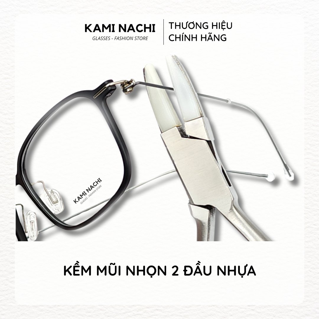 Hình ảnh Kềm mũi nhọn có 2 đầu nhựa chuyên dụng chỉnh chân kính KAMI NACHI