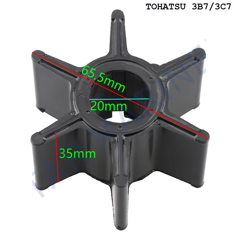 Cánh quạt bơm nước làm mát cano Nissan Tohatsu 40-140HP, 3B7-65021-1 3C7-65021-1