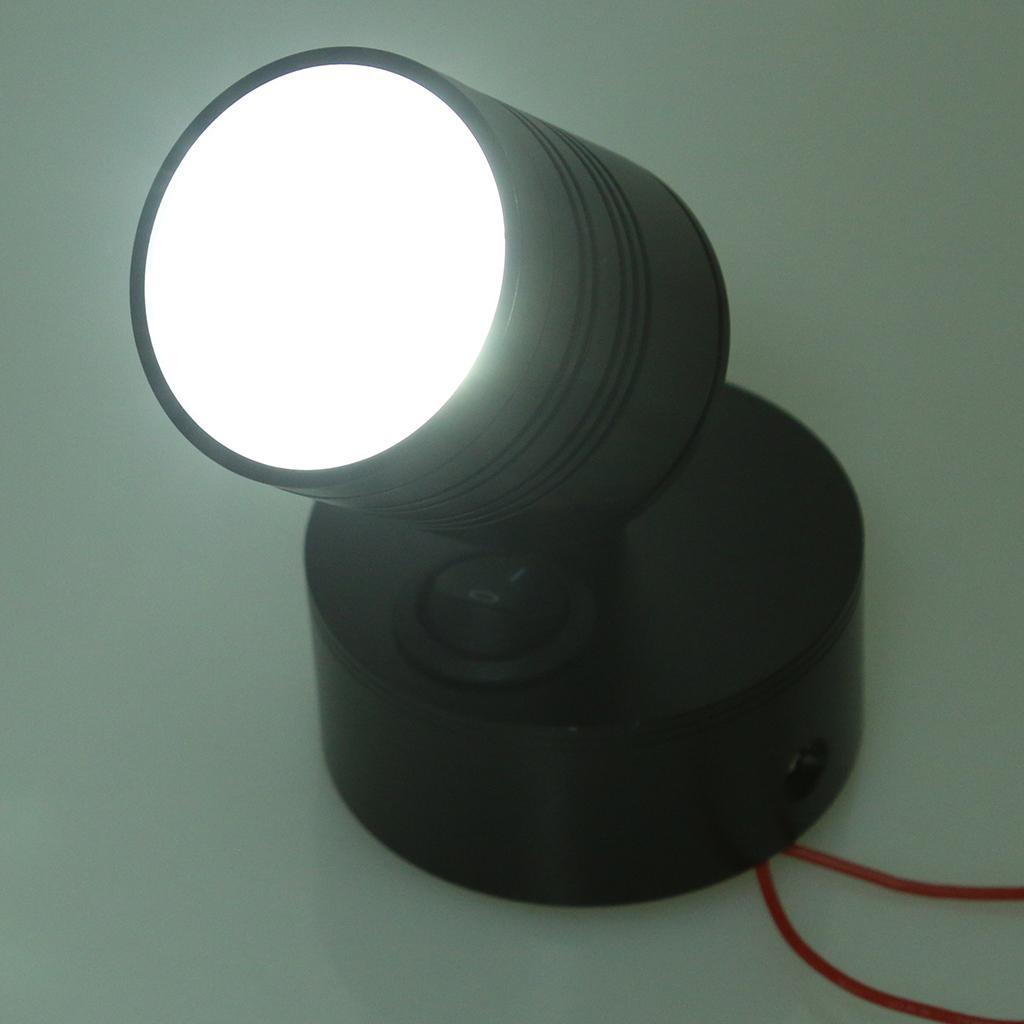 5W 12V Boat Adjustable LED Reading Light Wall Lamp with Switch Wall Mount