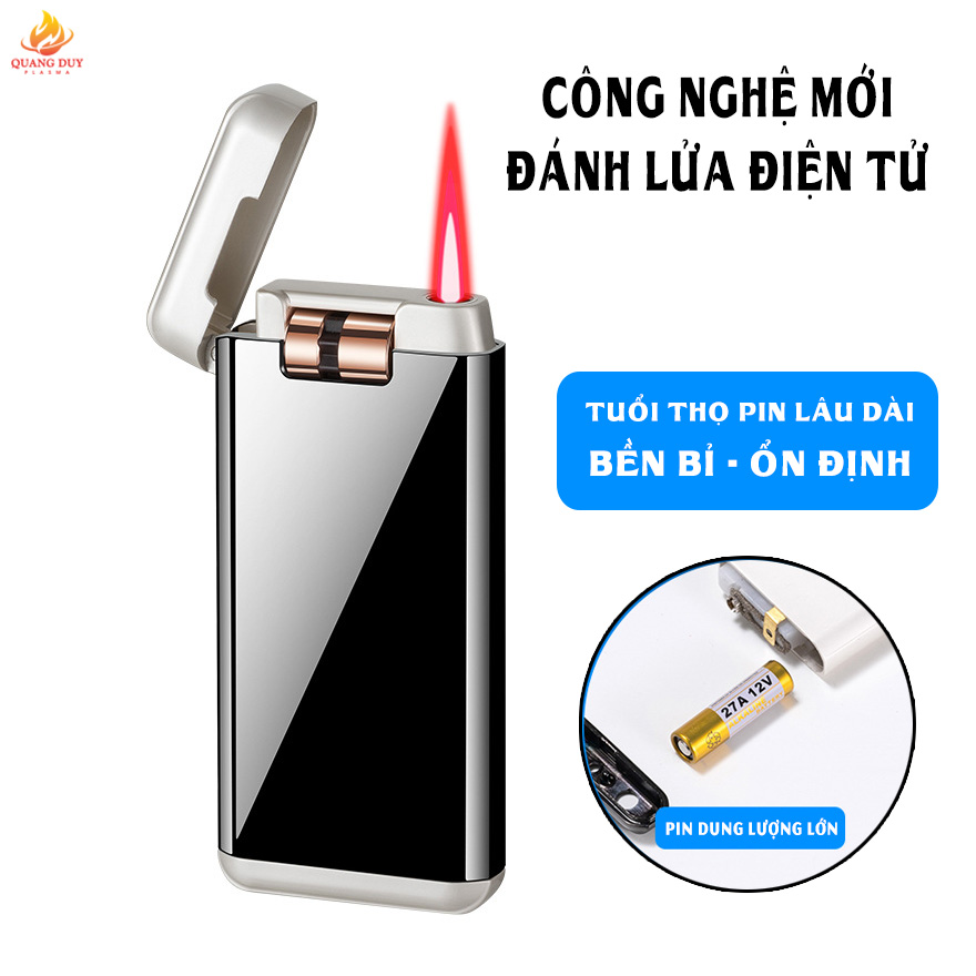 Hột quẹt khò lửa đỏ, bật lửa khò 1 tia tích hợp pin rời, thiết kế độc lạ, dễ sử dụng