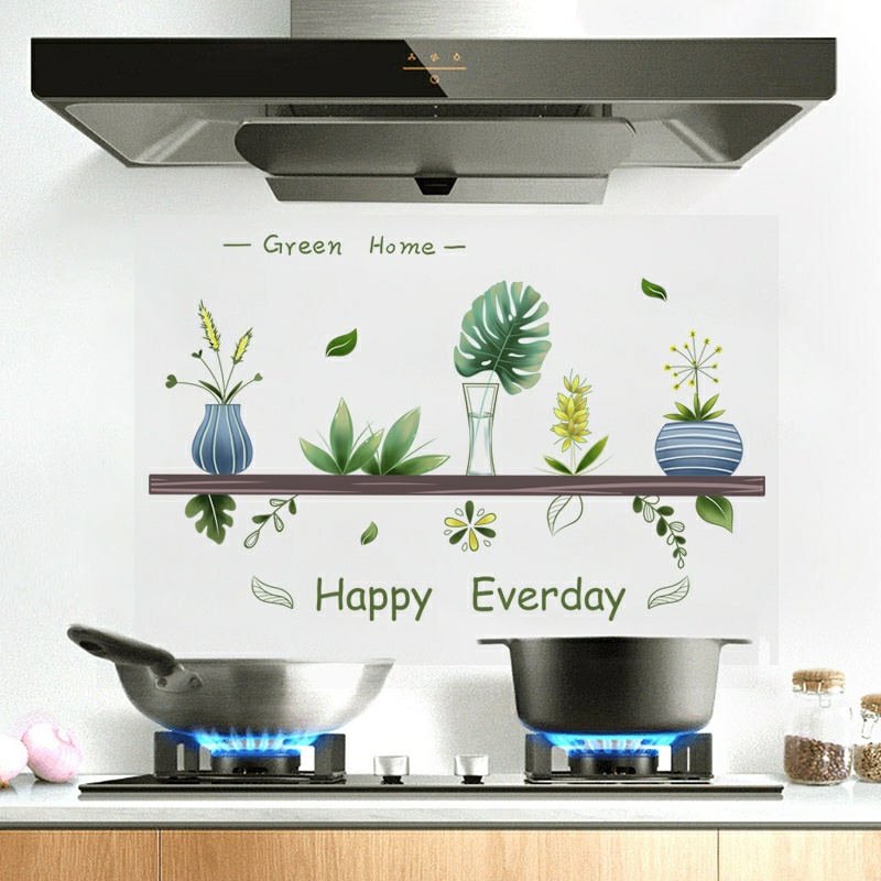 Tấm dán bếp Chống dầu mỡ Nhựa PVC trong suốt in họa tiết Happy Everday
