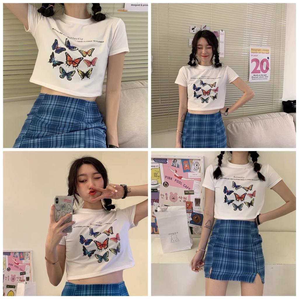 Áo croptop in 3D dưới 60kg - 8 con bướm