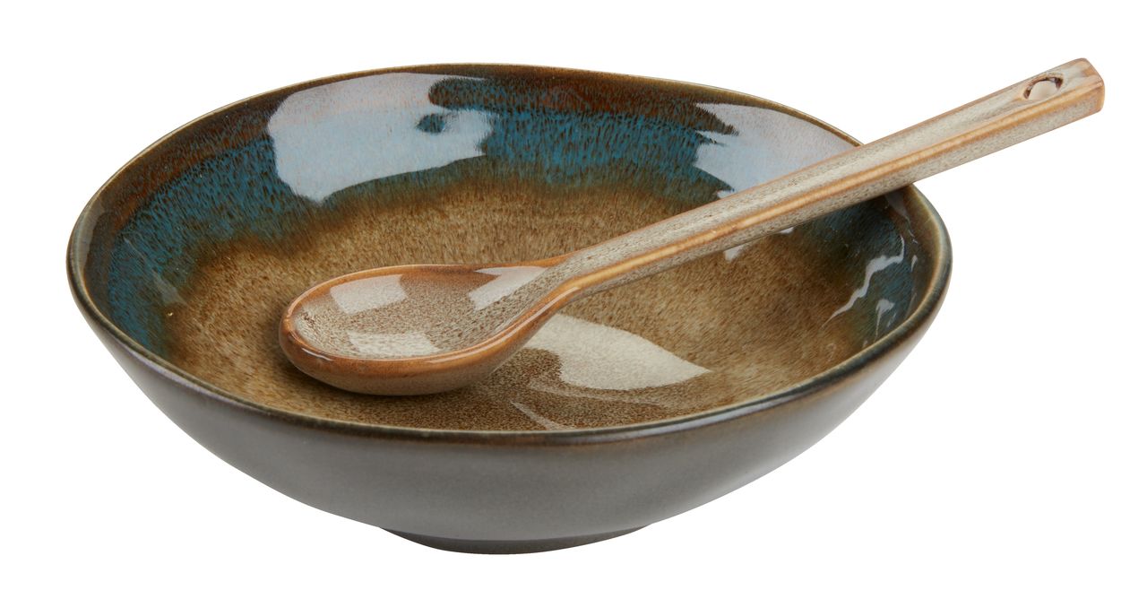Thìa | JYSK Glen | gốm | nâu | bộ 2 chiếc | C15cm
