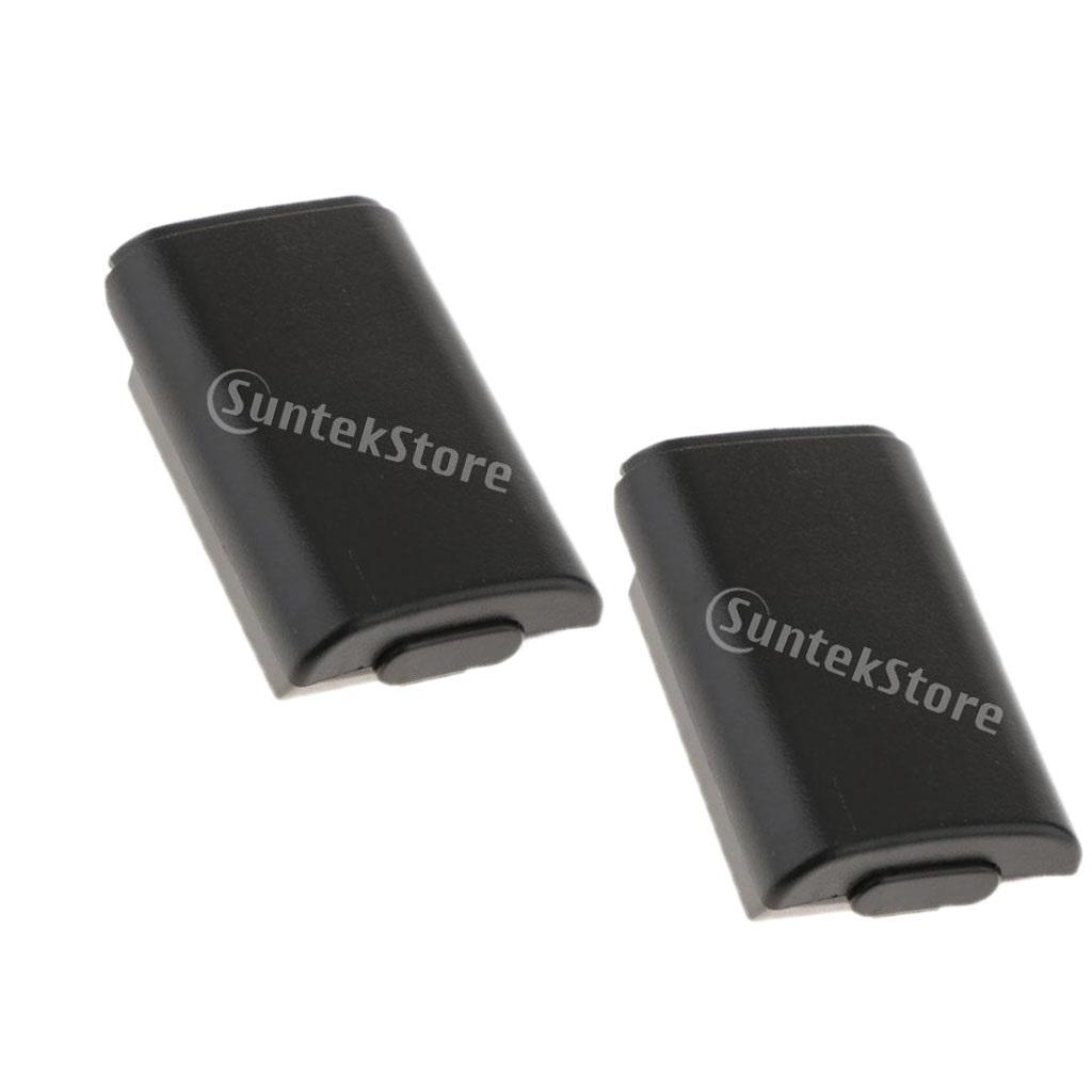 2 Pcs Remote Control Battery Back Door Cover for Microsoft  360 Slim, Black