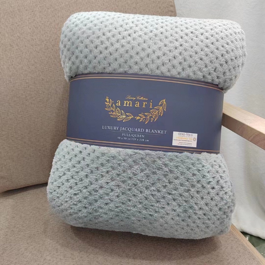 Chăn lông thỏ AMARI 228x228cm Châu Âu mỏng mùa đông cao cấp chính hãng
