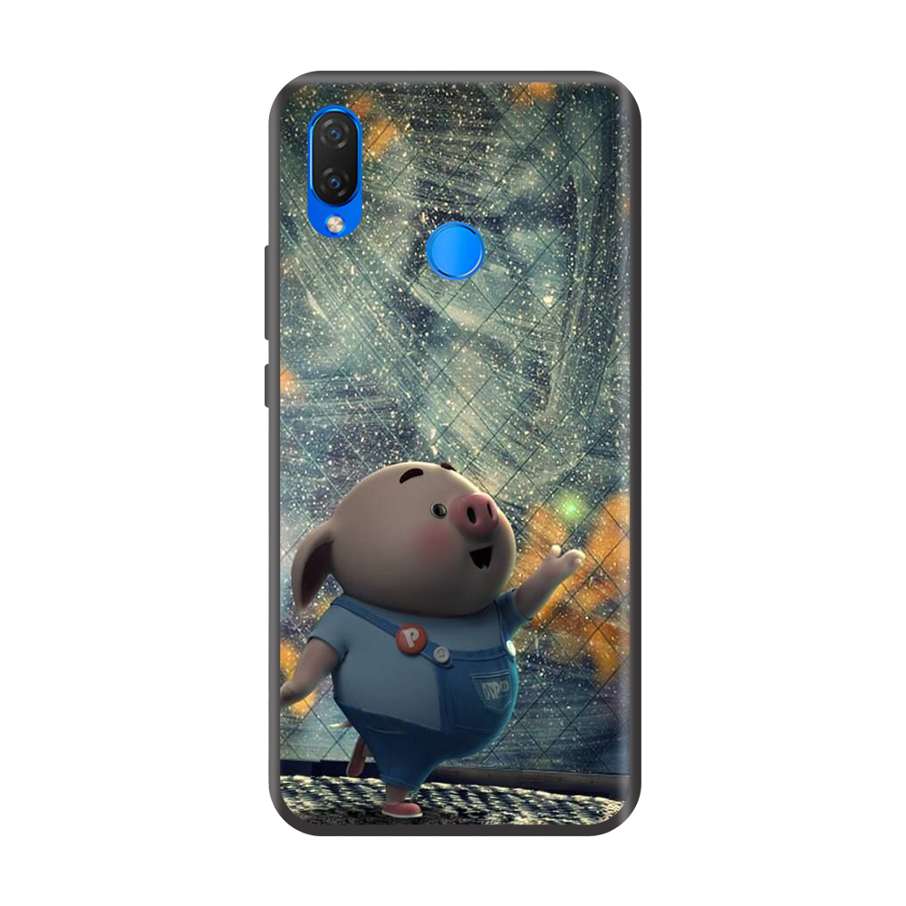 Ốp lưng TPU viền dẻo cho điện thoại HUAWEI NOVA 3I Hình Heo Con Chạy Bộ