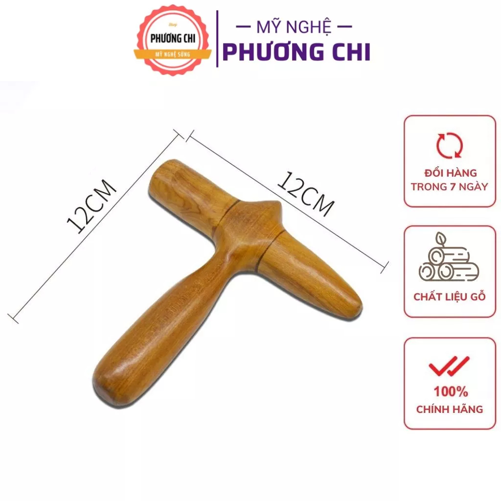 Dụng cụ day ấn huyệt chữ thập bằng gỗ thơm | Mỹ Nghệ Phương Chi
