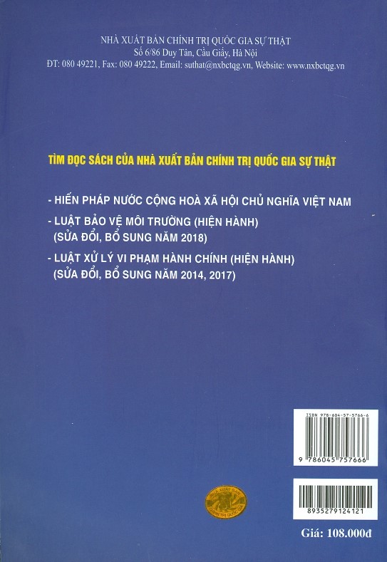 Nguyên Tắc Người Gây Ô Nhiễm Phải Trả Tiền Theo Pháp Luật Việt Nam (Sách Chuyên Khảo)