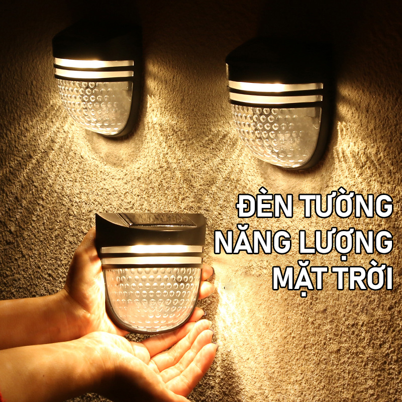 Đèn tường năng lượng mặt trời đèn tường ngoài trời hình bán nguyệt, công nghệ mới- K1517