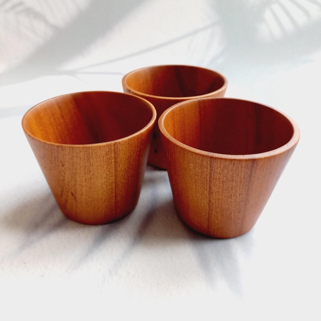 Cốc Gỗ Cốc Gỗ Gõ Màu Cam Thân Trụ Xinh Xắn 7x8cm Uống Nước, Trà, Cà Phê, Cốc Gỗ Decor Trang Trí Chụp Ảnh