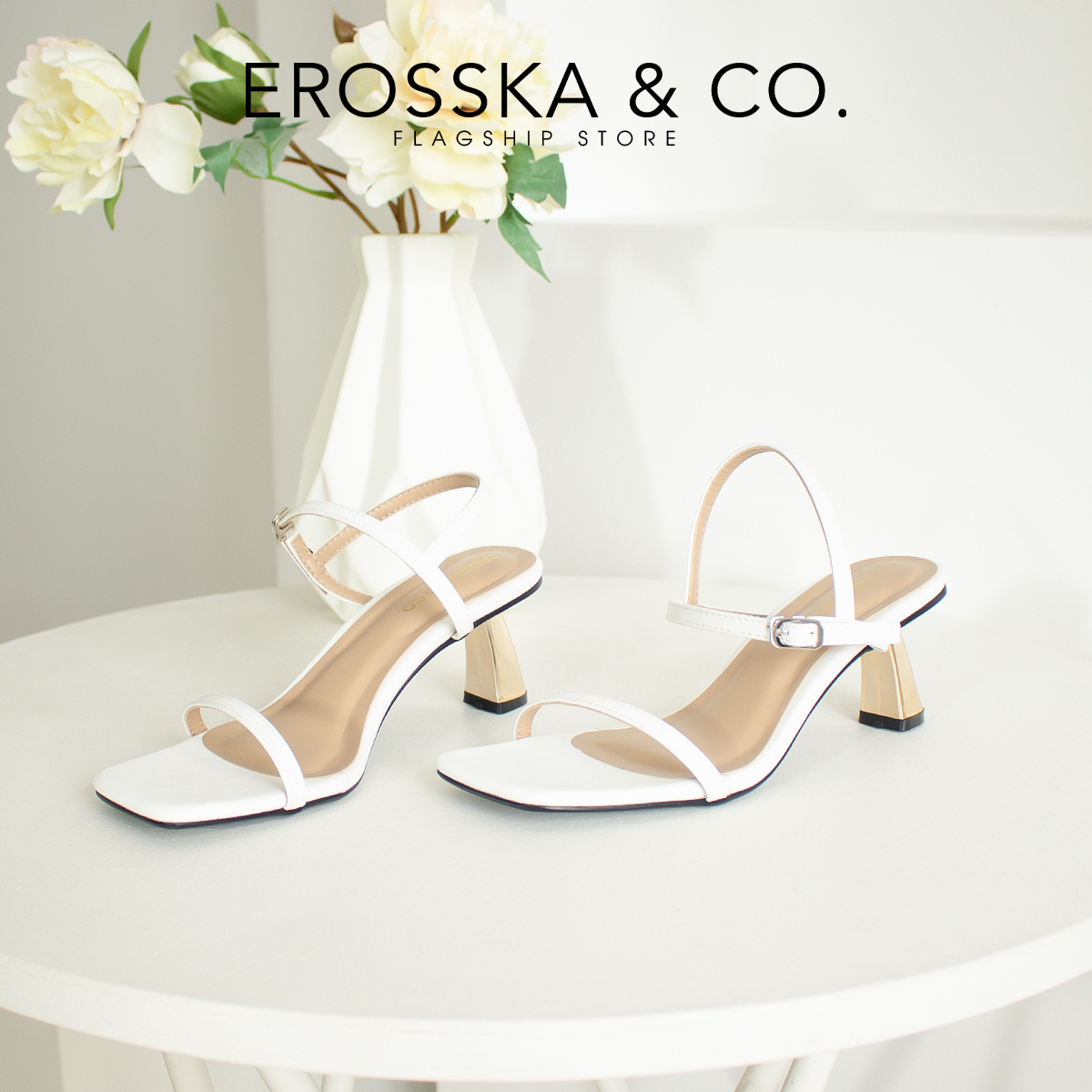 Erosska - Giày sandal cao gót nhọn kiểu dáng Hàn Quốc cao 5cm _ EB046