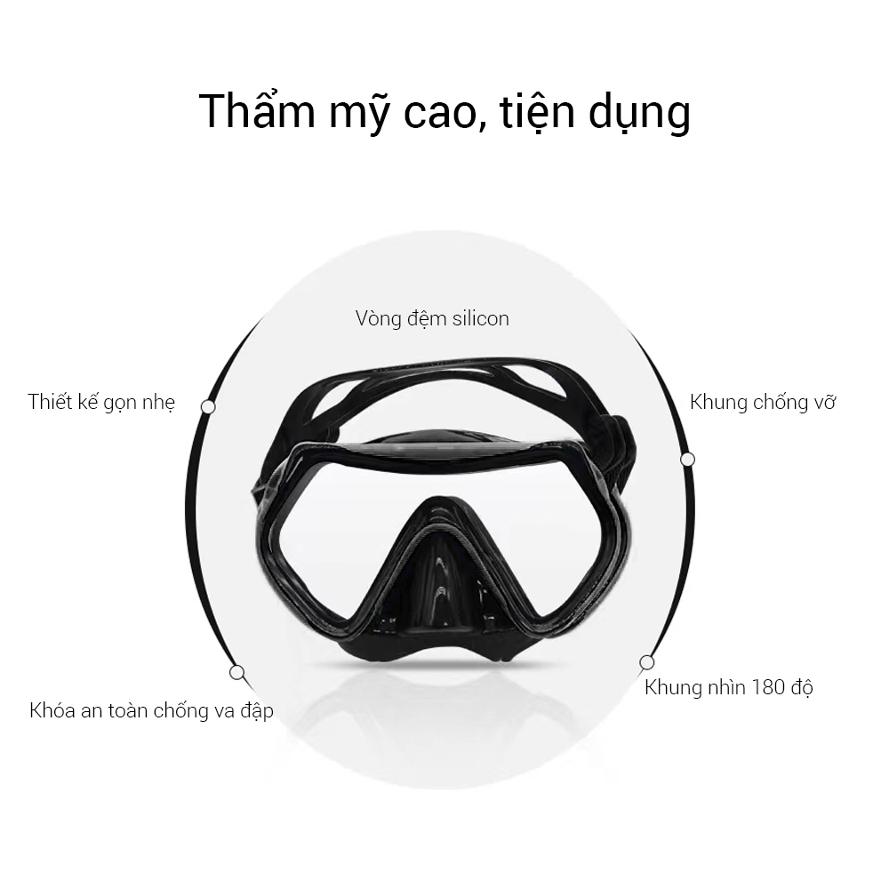 OneTwoFit kính lặn biển,Mặt nạ lặn với ống thở chống hơi thoải mái bảo vệ mắt,mặt nạ lặn với mắt kính cường lực ET005001
