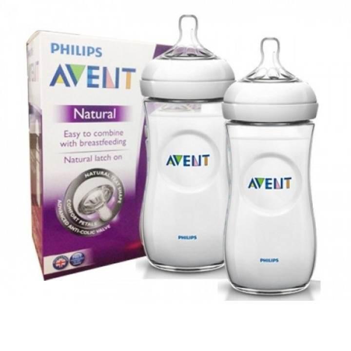 Bộ 2 Bình Sữa Philips Avent Natural 125ml / 260ml / 330ml bằng nhựa PP, không có BPA