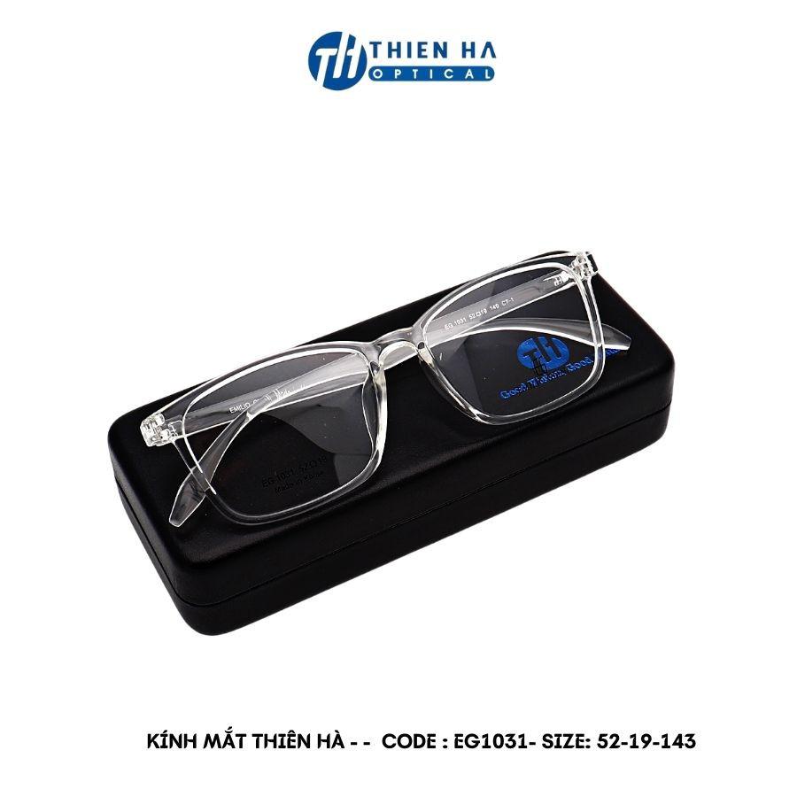 Gọng kính vuông THIEN HA OPTICAL nhập khẩu HÀN QUỐC chất liệu nhựa TR90 dẻo nhẹ bền dáng Unisex dễ đeo nhiều màu EG1031
