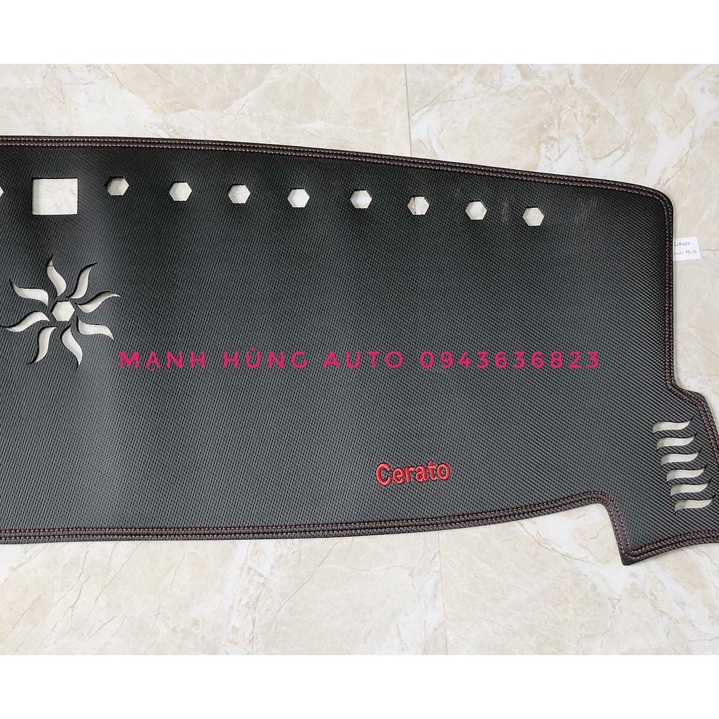 Thảm taplo da carbon xe KIA Cerato 2019 2020 2021 cao cấp