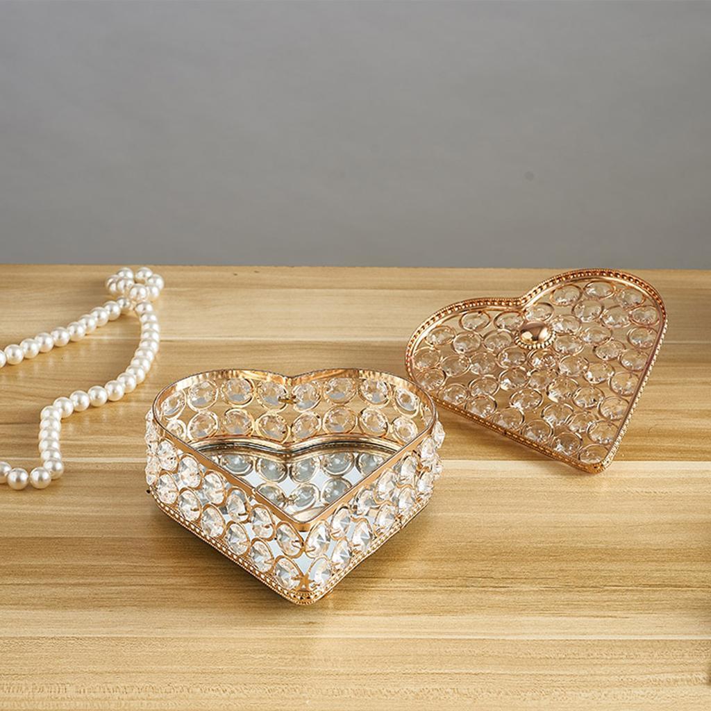 Retro Style Crystal Jewelry Box Jewelry Storage Holder for Cosmetic Gift Birthday Gift