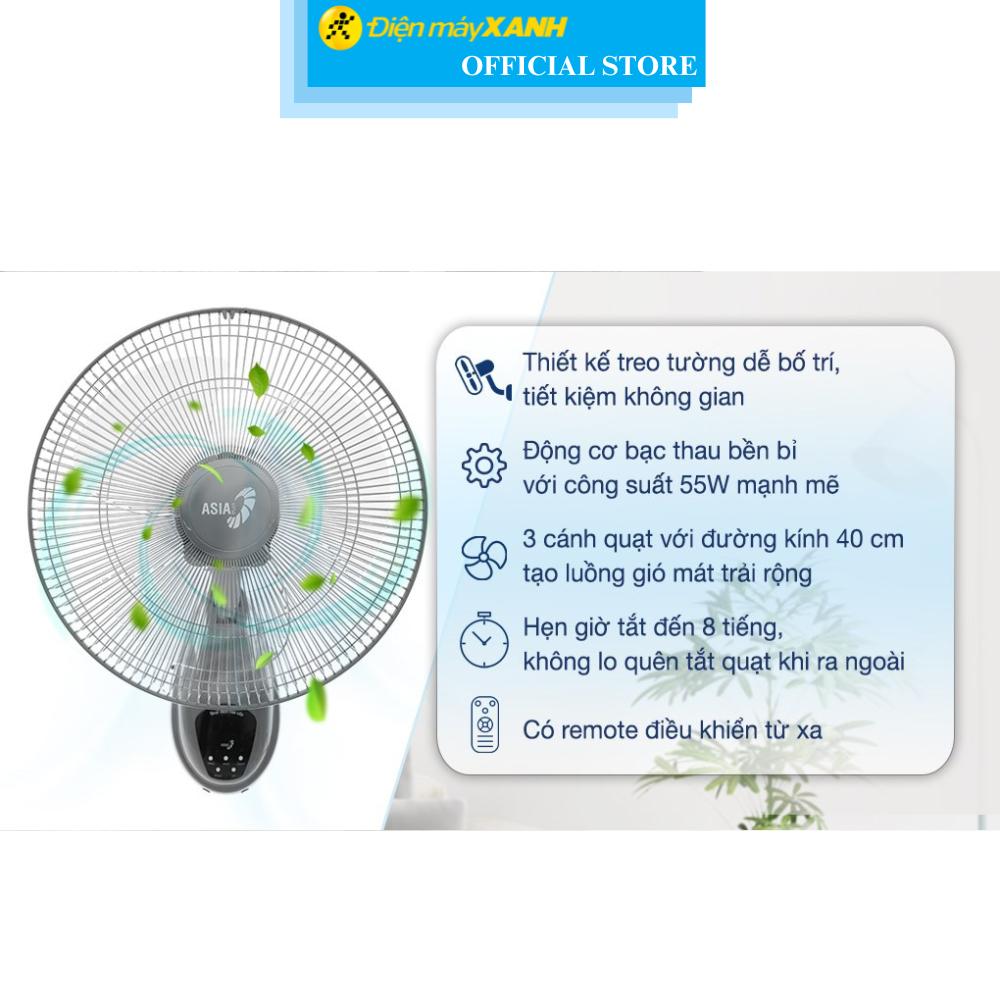 Quạt treo tường Asia 3 cánh VY377990 55W - Hàng Chính Hãng