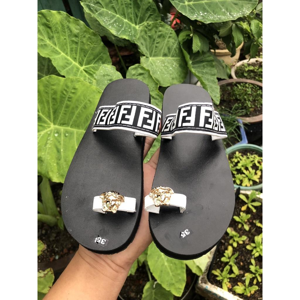 sandal đồng nai dép sỏ ngón nữ ( đế đen quai f trắng ) size từ 35 nữ đến 42 nữ