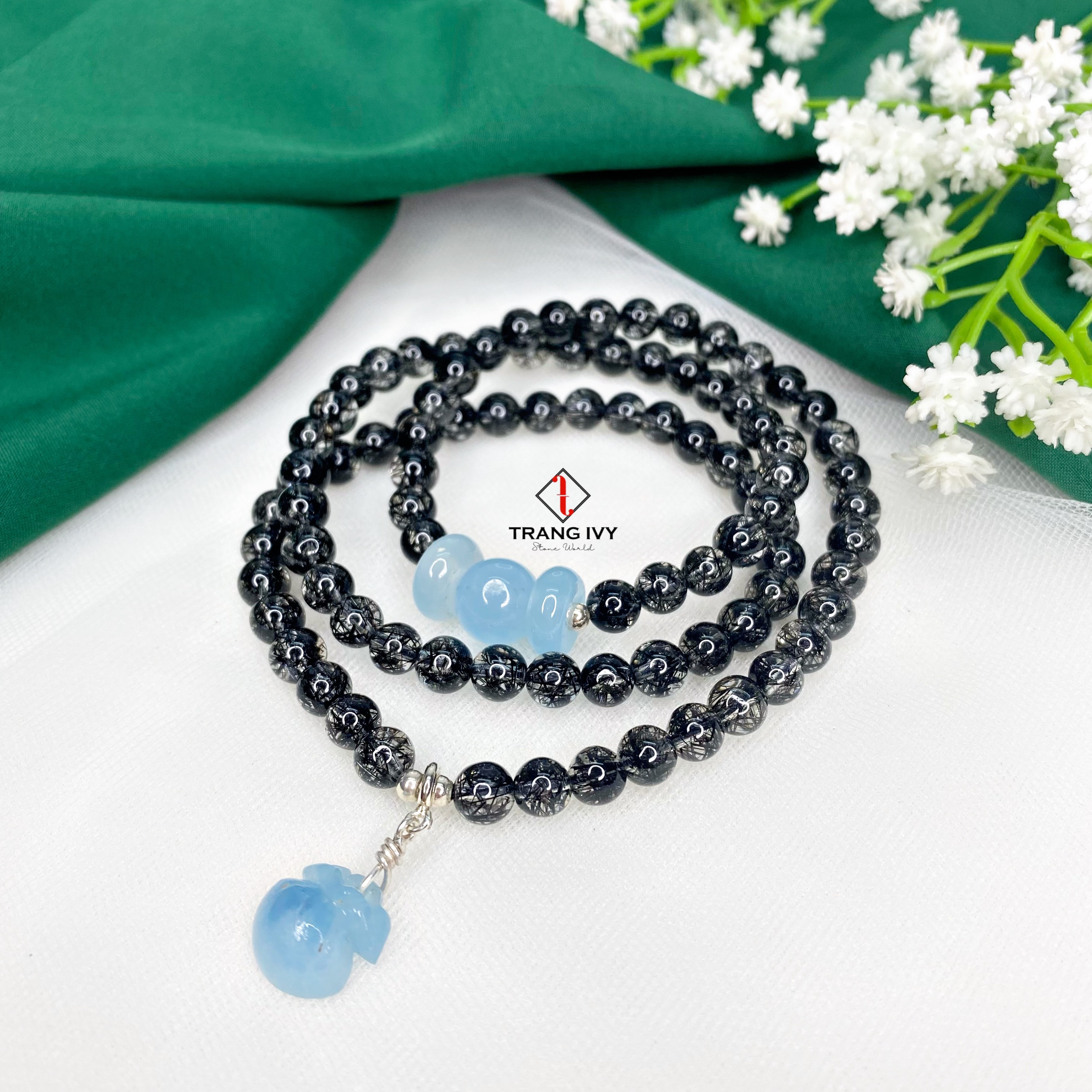 Chuỗi Thạch Anh Tóc Đen Mix Charm