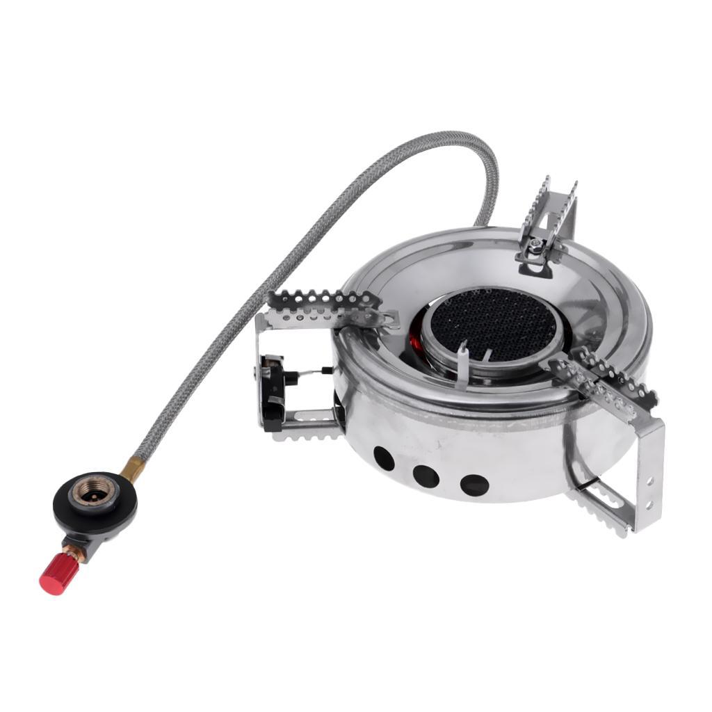 Outdoor Cooking Burner Folding Stainless Steel BBQ Camping Gas Stove 3500W