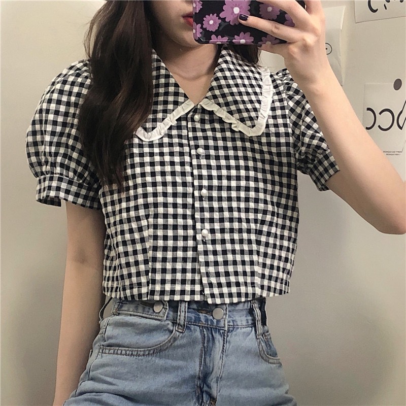 Áo sơ mi nữ Cộc tay màu Nâu Cavat kết hợp túi viền tay thời thượng LINBI SM3561 sosanhio #34 Áo sơ mi nữ Cộc tay màu Nâu Cavat kết hợp túi viền tay thời thượng LINBI SM3561 sosanhio