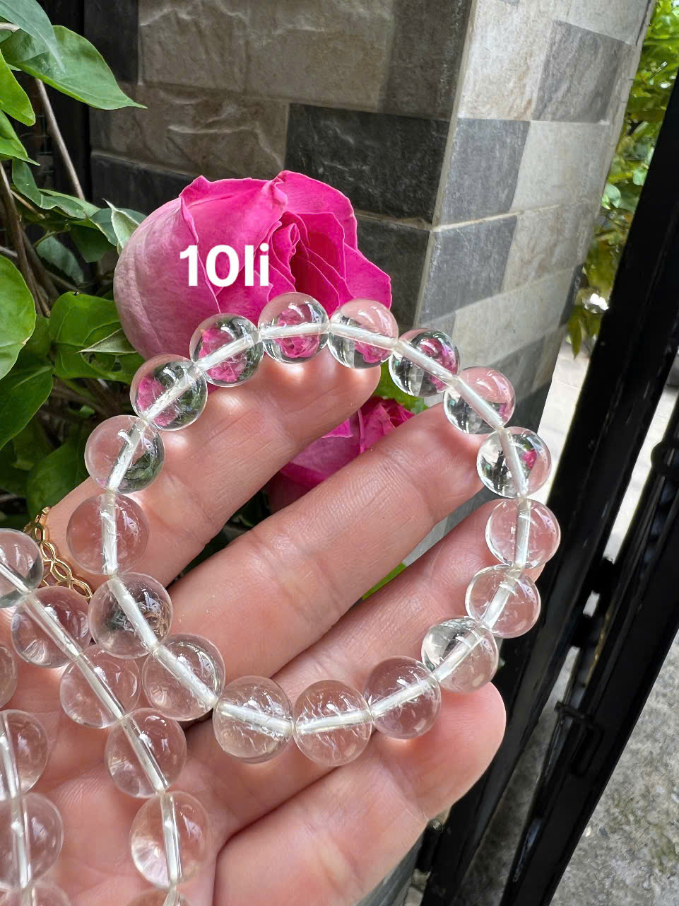 Vòng Chuỗi Nữ Đá Thạch Anh Trắng Tự Nhiên trong bóng đẹp size hạt 10mm Hợp Nữ mệnh Kim mệnh Thủy đeo đẹp xinh tay tốt cho sức khỏe công việc may mắn ạ