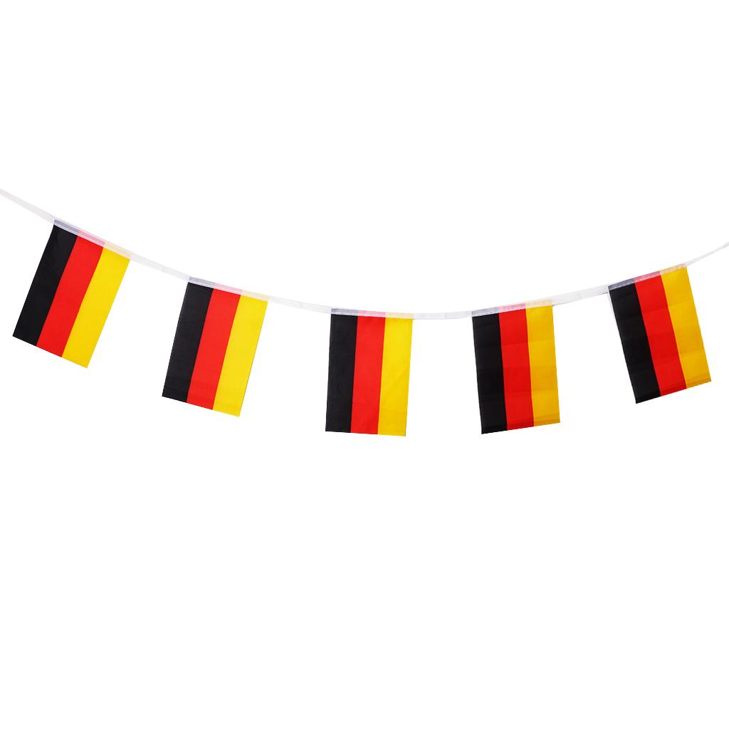Germany Nation Flag Banner 14x21cm 5.5 Meters String Flag Sport Bars Decor