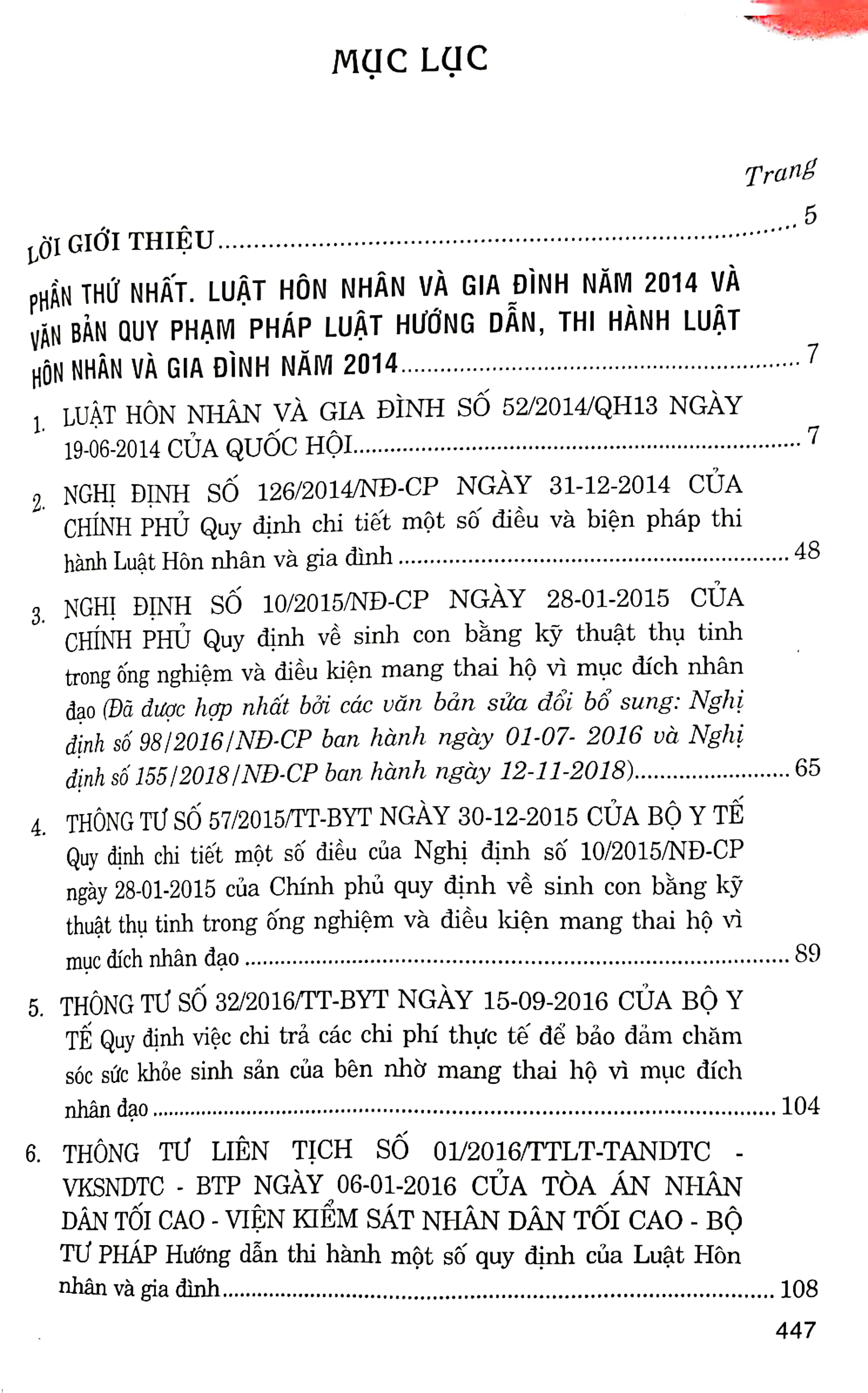 Hệ thống văn bản quy phạm pháp luật - trích văn bản quy phạm pháp luật, án lệ về hôn nhân và gia đình